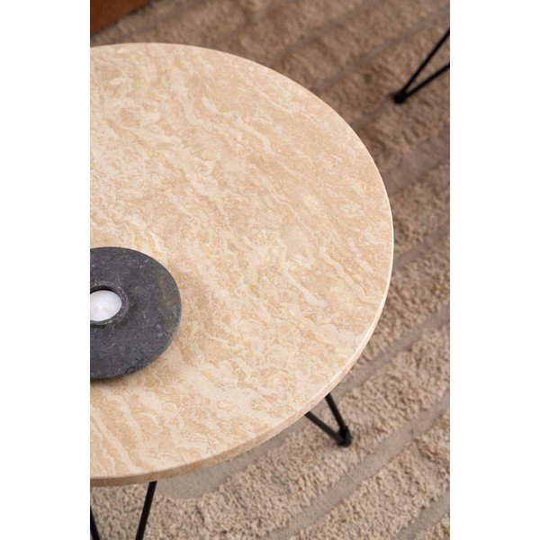Okrągły stolik z blatem w dekorze marmuru ø 55 cm Prunus – Actona-image-2