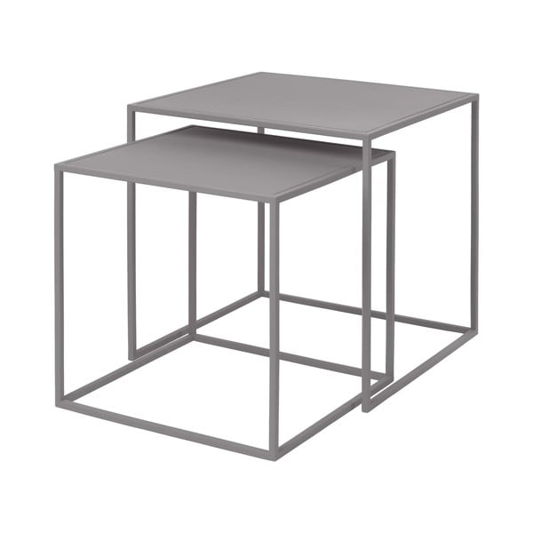 Jasnoszare metalowe stoliki zestaw 2 szt. 40x40 cm Fera – Blomus