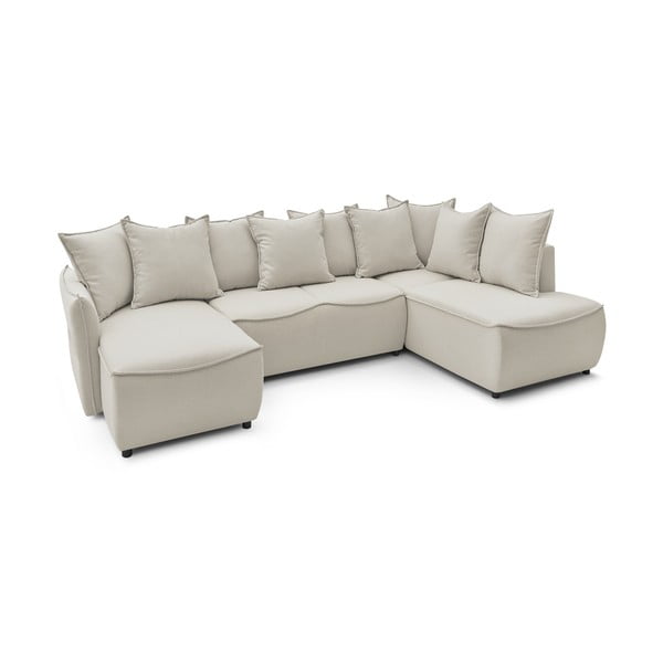 Kremowy rozkładany narożnik (prawostronny) Leon – Bobochic Paris-image-4