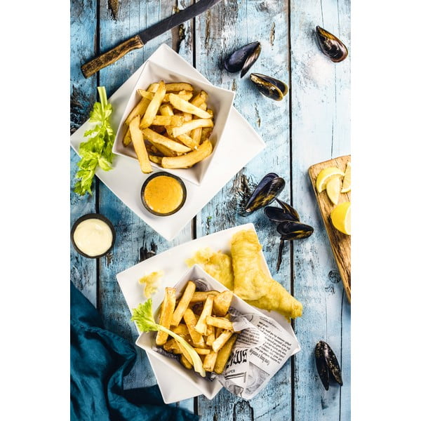 Biały porcelanowy głęboki talerz Maxwell & Williams East Meets West, 21,5x21,5 cm-image-3