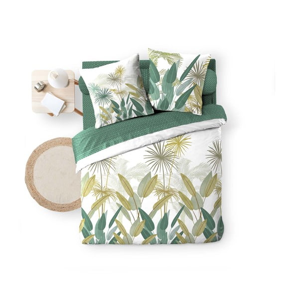 Biało-zielona bawełniana pościel dwuosobowa z prześcieradłem/6-częściowa 240x220 cm Otika – douceur d'intérieur-image-3