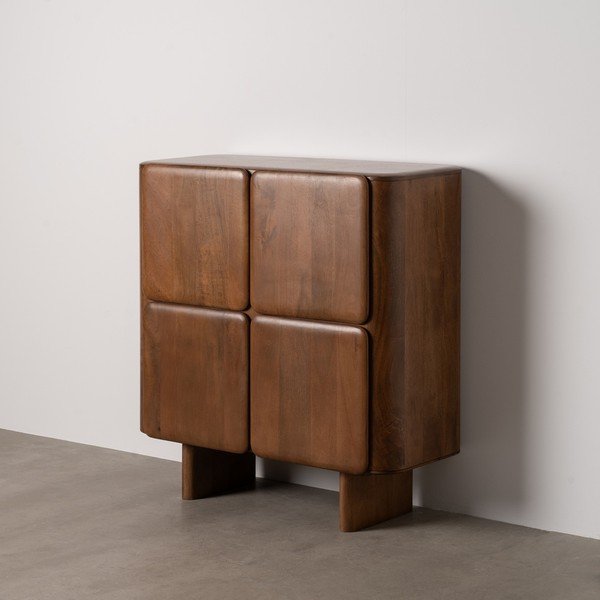 Brązowa szafka z litego drewna mango 104x110x45 cm Nosy – Ixia-image-1