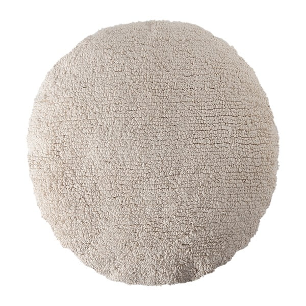 Beżowa poduszka bawełniana wykonana ręcznie Lorena Canals Big Dot, średnica 50 cm