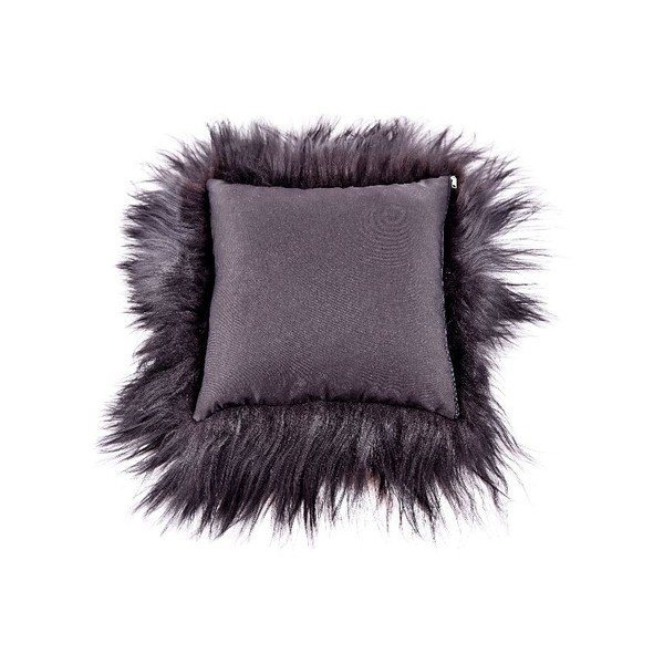 Poduszka futrzana z długim włosiem Blacky, 35x35 cm-image-4