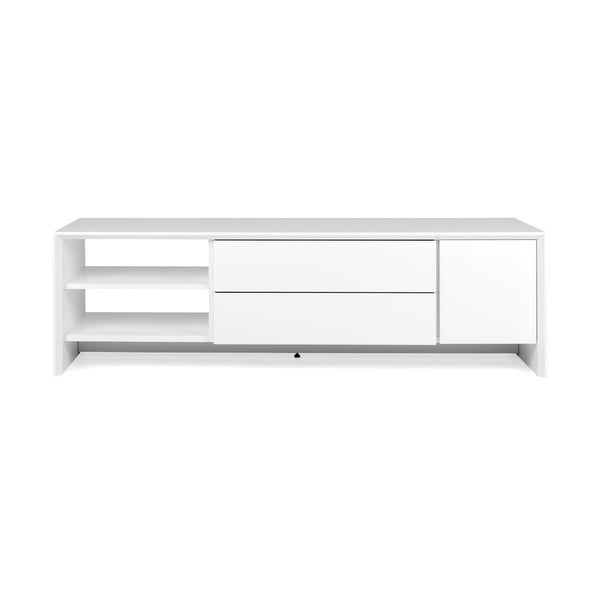 Biała szafka pod TV z 2 szufladami i półkami Tenzo Profil