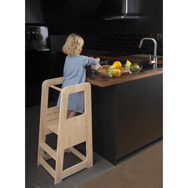 Pomocnik kuchenny dla dzieci z drewna sosnowego Montessori – Little Nice Things-image-1