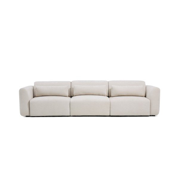 Beżowa częściowo rozkładana/rozkładana sofa z tkaniny szenilowej z szezlongiem 335 cm Lares – Kave Home
