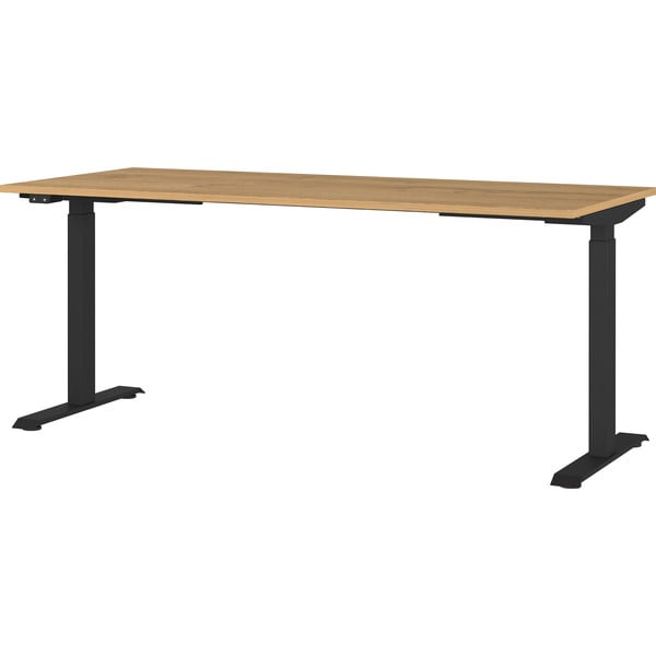 Biurko z elektryczną regulacją wysokości z blatem w dekorze dębu 80x180 cm Agenda – Germania