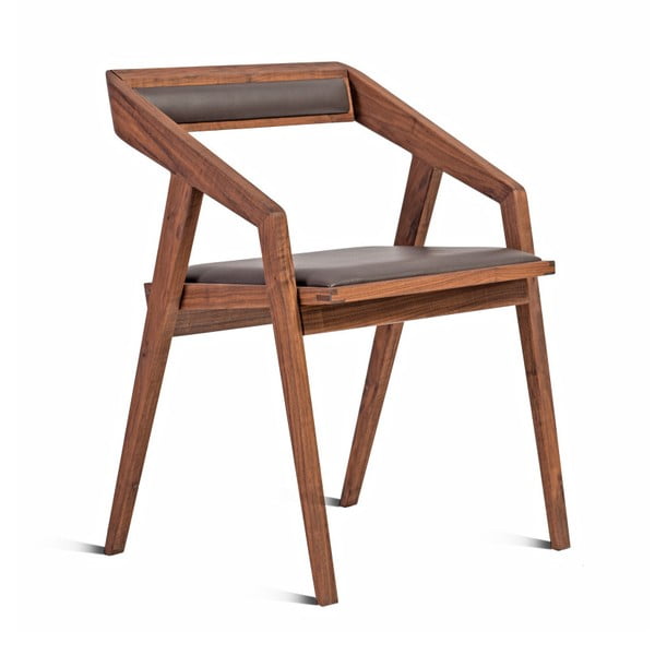 Krzesło z litego drewna orzechowego Charlie Pommier Serious