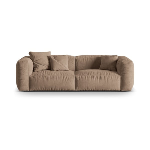 Jasnobrązowa aksamitna sofa modułowa 240 cm Martina – Micadoni 