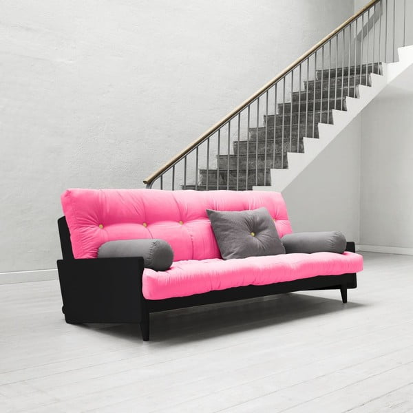 Sofa rozkładana Karup Indie Black/Magenta/Amarillo