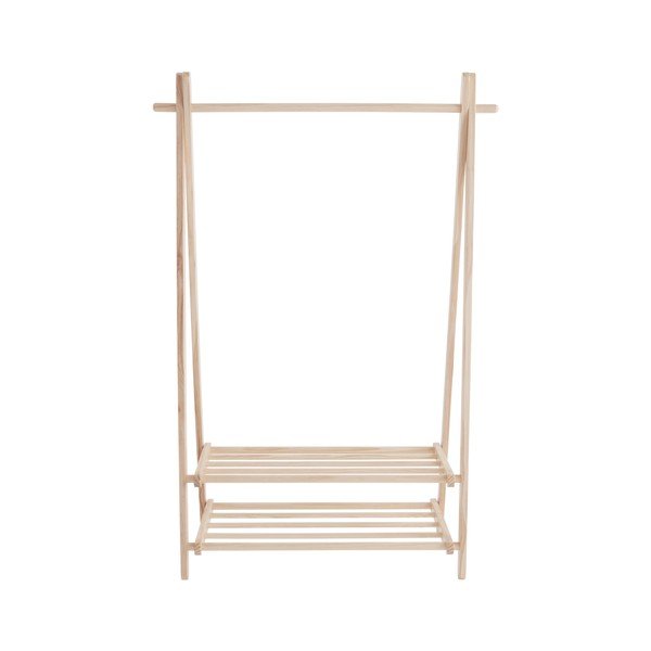 Stojak na ubrania z litego drewna sosnowego w jasnym naturalnym kolorze 100x150x41 cm Cole – Jotex-image-4