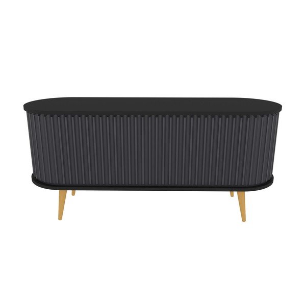Czarno-antracytowa szafka pod TV 140x64 cm Stor – Kalune Design