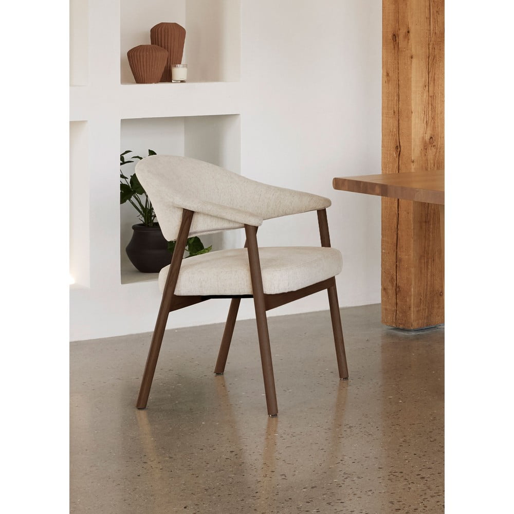 Kremowe fotele jadalniane zestaw z podłokietnikami 2 szt. z litego drewna dębowego Elk – Unique Furniture (zdjęcie 6)