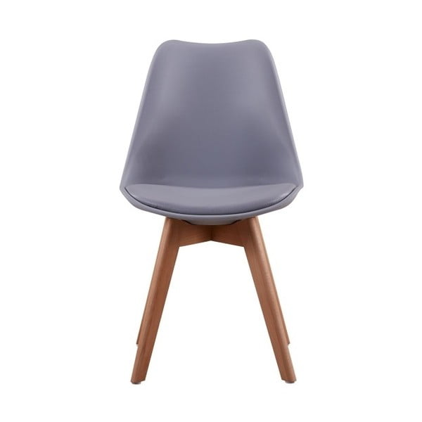 Szaroniebieskie krzesło z nogami z drewna bukowego Andromeda