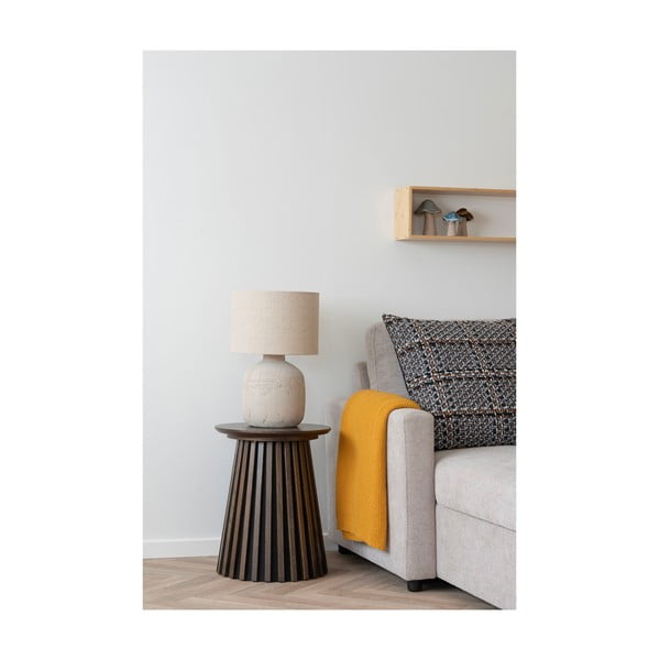 Żółty koc z bawełny z recyklingu dzianinowy 130x170 cm Santos – House Nordic-image-1