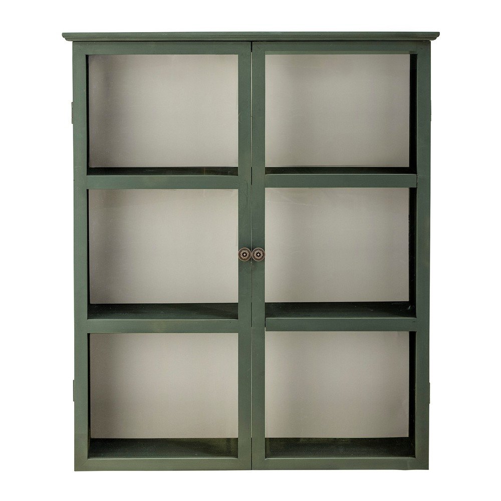 Szara witryna z litego drewna jodłowego wisząca 85x100x25 cm Tone – Bloomingville