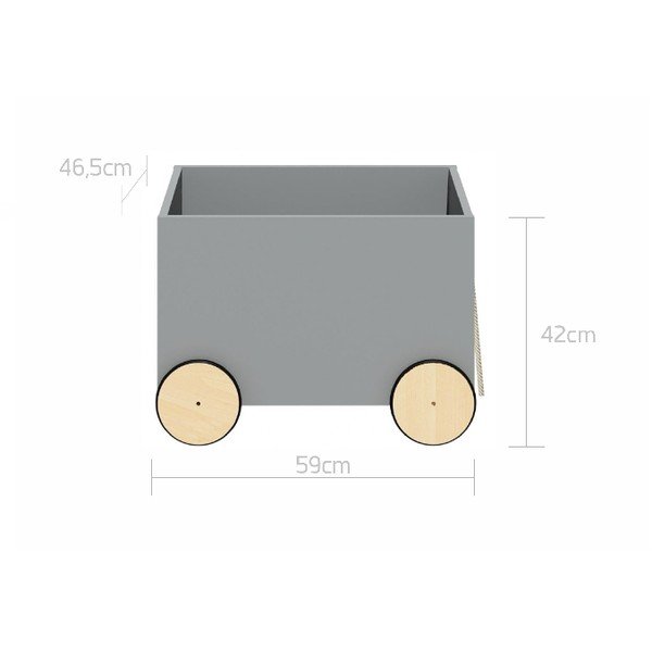 Szary pojemnik na kółkach na zabawki BELLAMY Lotta-image-2