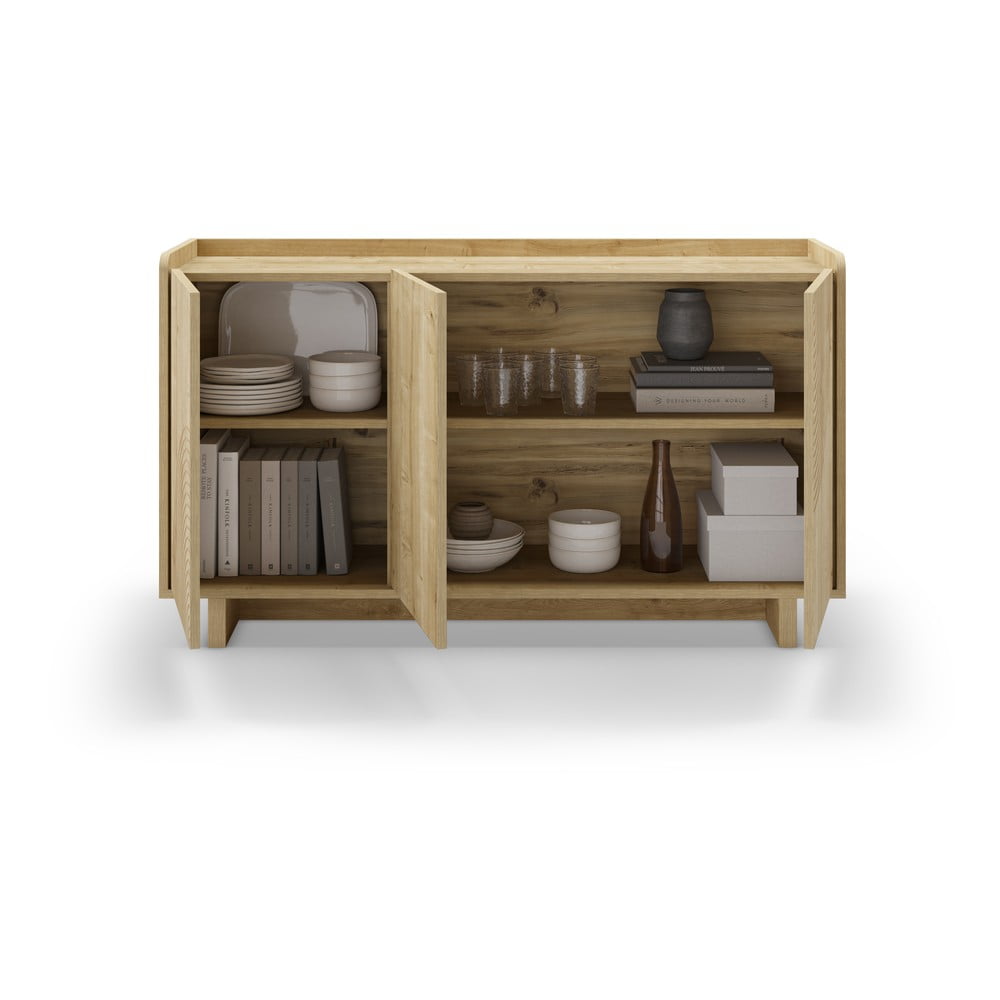 Komoda w dekorze dębu w naturalnym kolorze 140x80x40 cm Daira – Marckeric (zdjęcie 6)
