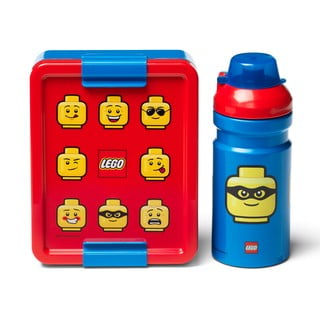 Zestaw czerwono-niebieskiego pojemnika na lunch i butelki LEGO® Iconic