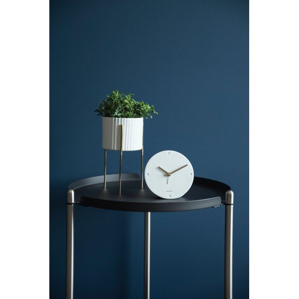 Biały budzik Karlsson Mantel, ø 12 cm-image-1