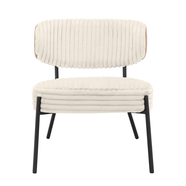 Kremowy sztruksowy fotel z podnóżkiem Jerry – Støraa-image-3