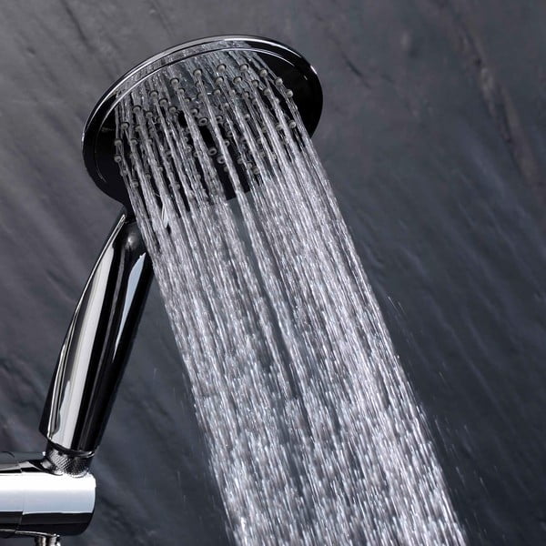 Plastikowy zestaw prysznicowy w kolorze matowego srebra ze słuchawką prysznicową 70 cm Hydro – douceur d'intérieur-image-3