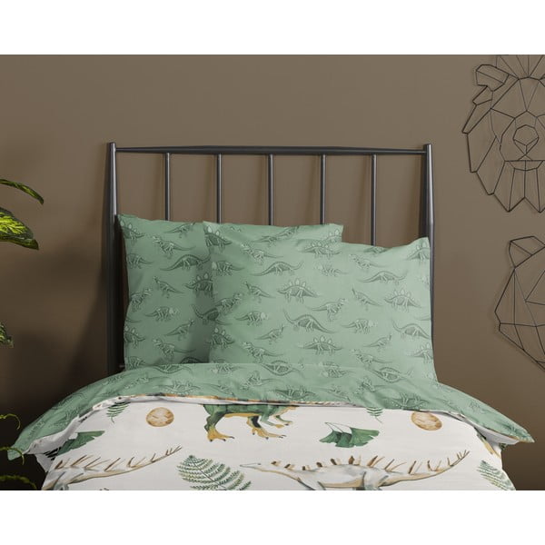 Zielono-beżowa bawełniana pościel dziecięca do łóżeczka 100x135 cm Gabi – Good Morning-image-2