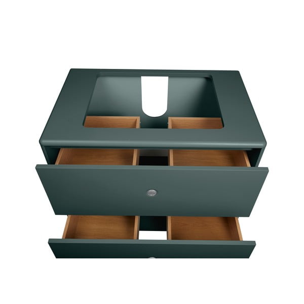 Ciemnozielona wisząca szafka pod umywalkę 80x62 cm Color Bath – Tom Tailor-image-2