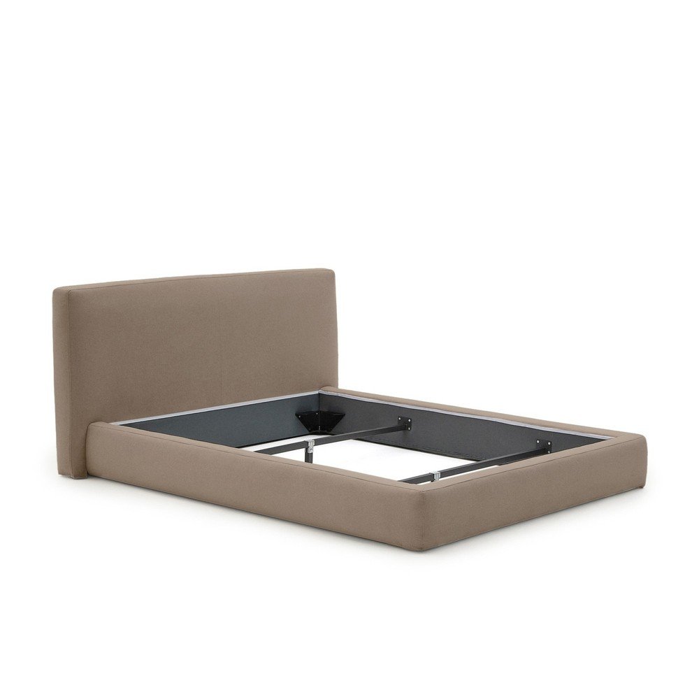 Ceglaste tapicerowane łóżko dwuosobowe bez stelaża 180x200 cm Blok – Kave Home