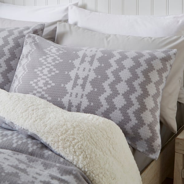 Szara pościel polarowa 200x200 cm Alpine – Catherine Lansfield-image-2