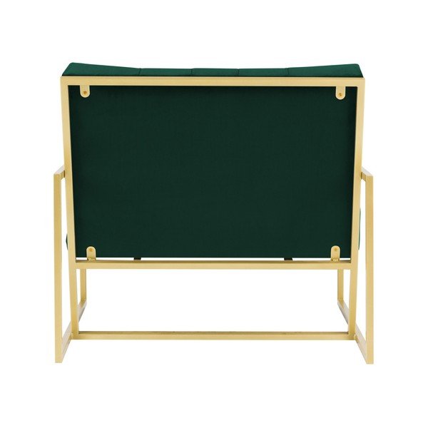 Zielony fotel z konstrukcją w kolorze złota Mazzini Sofas Bono-image-4