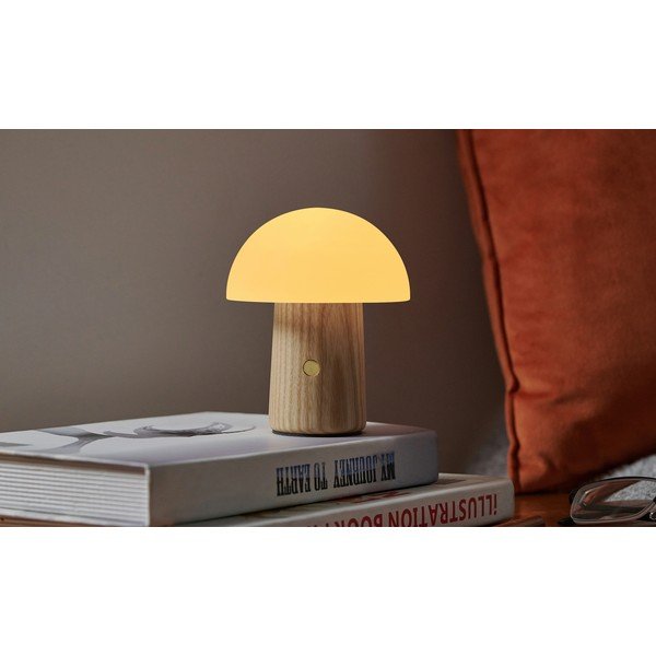 Naturalna lampa stołowa ze ściemniaczem i szklanym kloszem (wys. 13 cm) Alice – Gingko-image-1