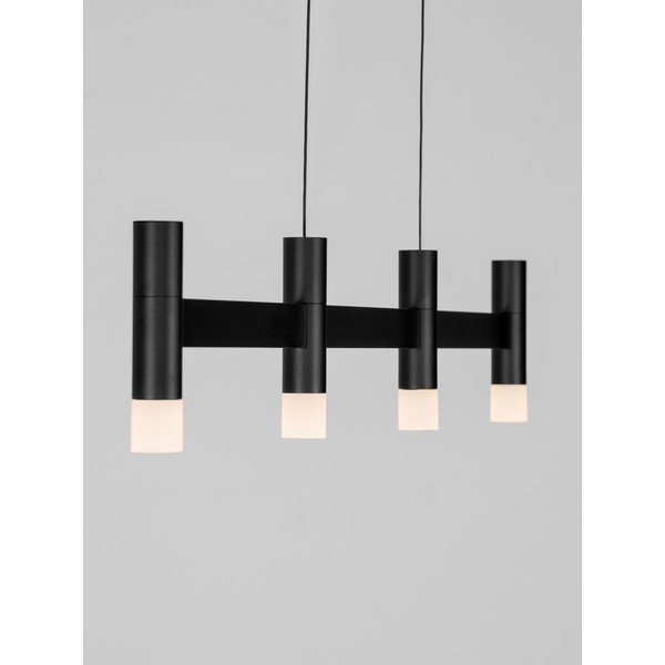 Aluminiowa lampa wisząca LED ze ściemniaczem w kolorze matowej czerni z kloszem ze szkła akrylowego Poetic – Nova Luce-image-2