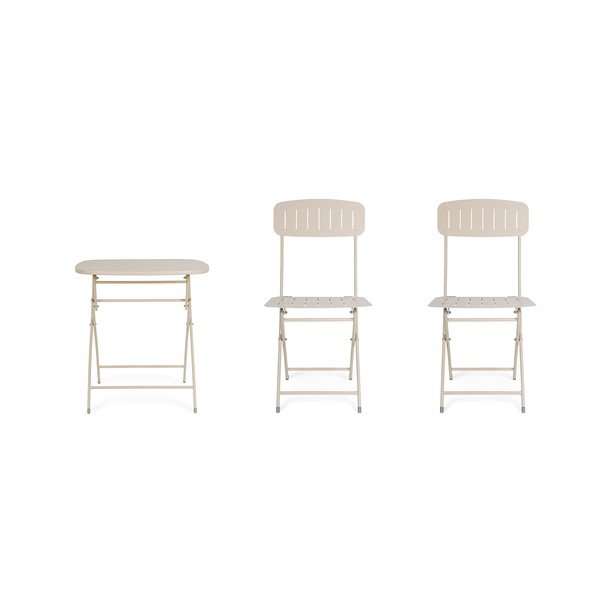 Beżowy stalowy zestaw mebli ogrodowych dla 2 osób Yvonne – Bizzotto-image-4