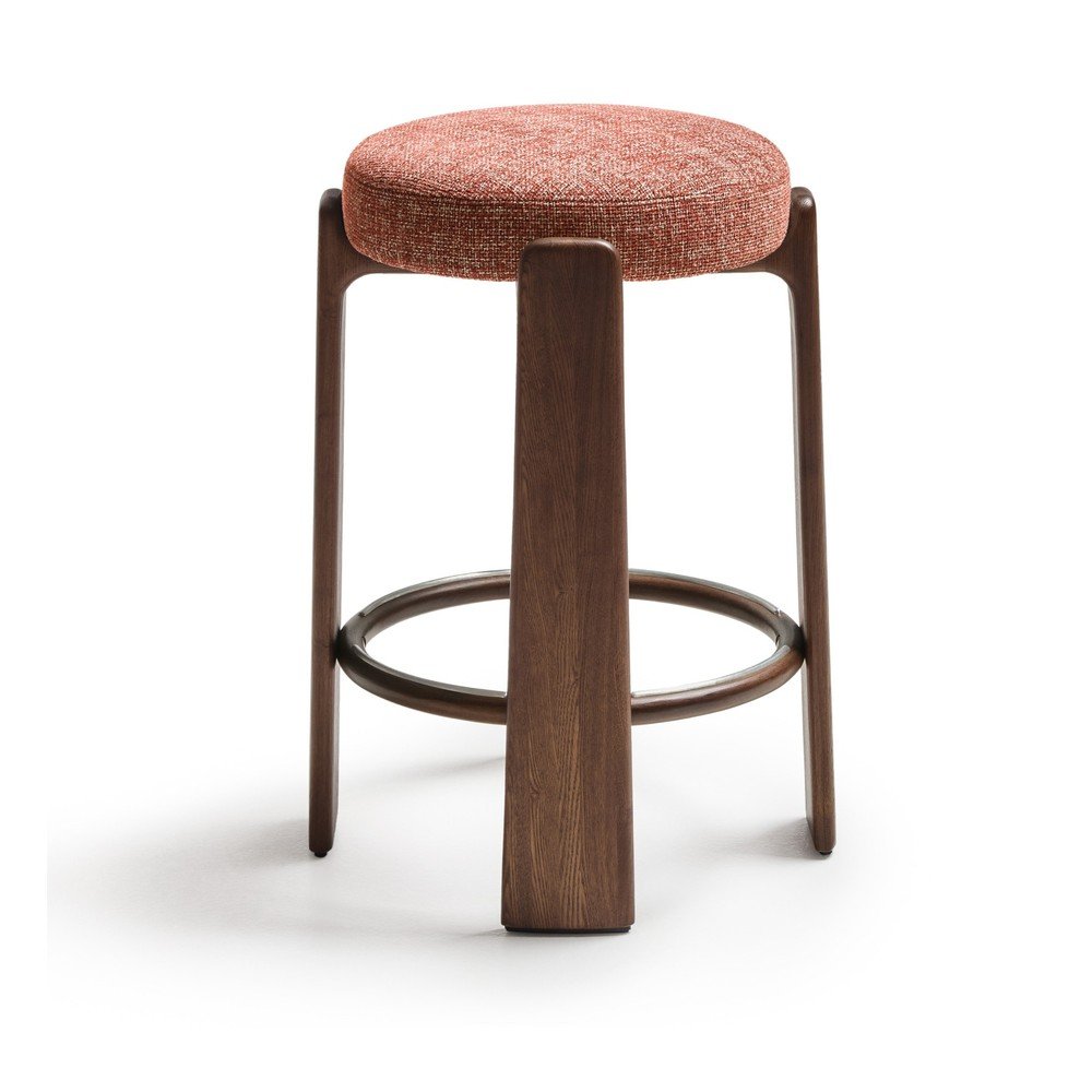 Hoker z litego drewna jesionowego w ceglasto-ciemnonaturalnym kolorze (wysokość siedziska 75 cm) Granite – Kave Home (zdjęcie 5)