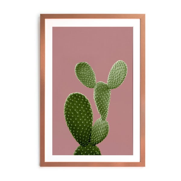 Drewniany obraz Surdic Pink Green Cactus, 40x60 cm