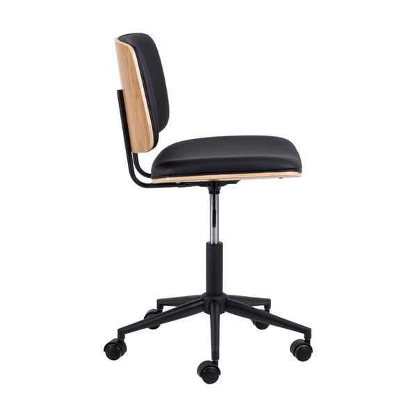 Czarne krzesło biurowe z imitacji skóry Owen – Actona-image-3