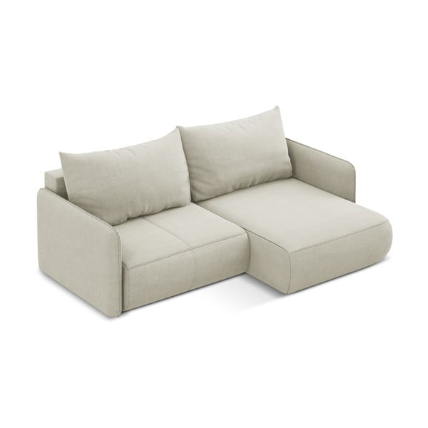 Kremowy rozkładany/ze schowkiem narożnik (prawostronny) Nanea – Makamii-image-4