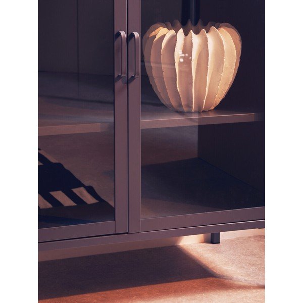 Szara stalowa witryna 80x102x40 cm Acier – Premier Housewares-image-2