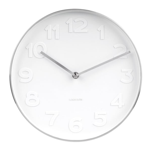 Zegar z elementami w kolorze srebra Karlsson Mr. White, ⌀ 28 cm