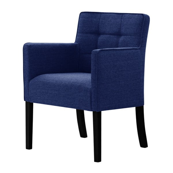 Niebieskie krzesło z czarnymi nogami Ted Lapidus Maison Freesia