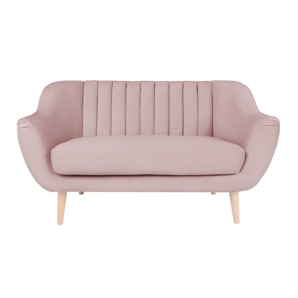 Różowa sofa 2-osobowa Micadoni Home Vincente
