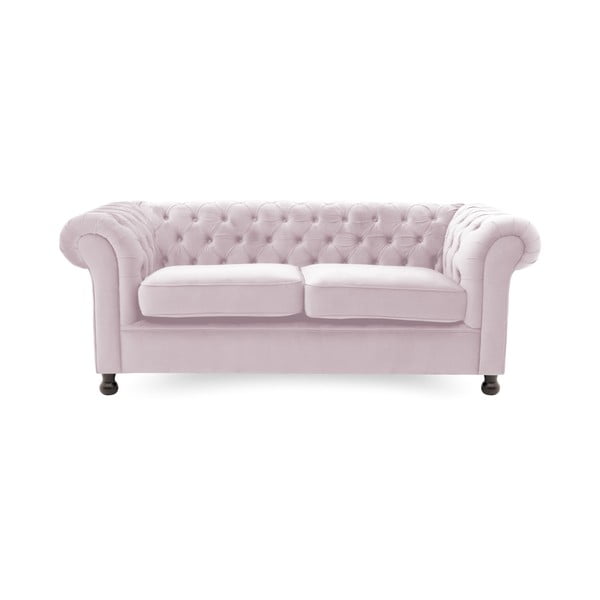 Jasnofioletowa sofa Vivonita Chesterfield, 195 cm