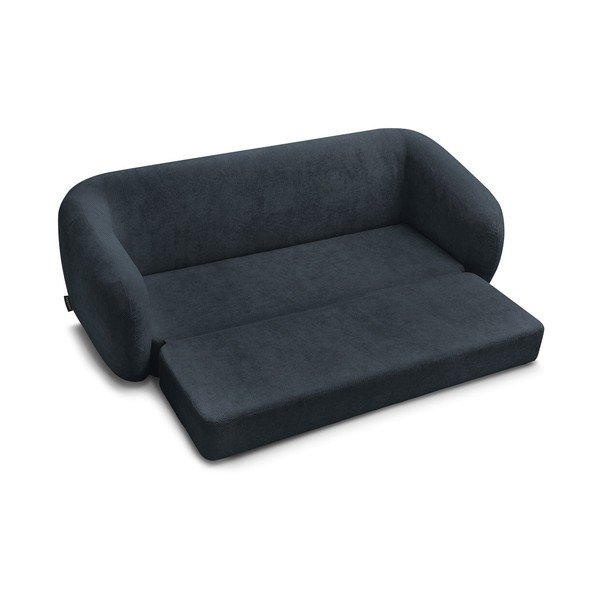 Ciemnoniebieska rozkładana sofa z tkaniny szenilowej 228 cm Neyo – Bobochic Paris-image-3