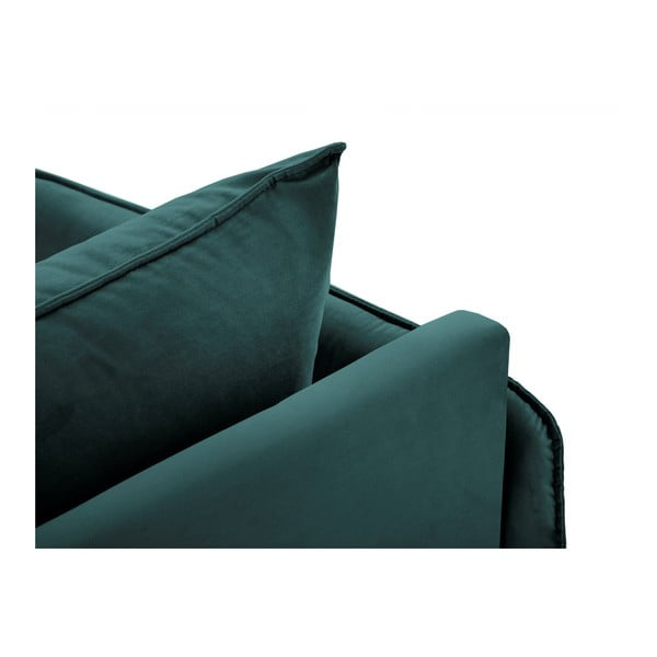 Ciemnozielony aksamitny szezlong z podłokietnikiem po prawej stronie Cosmopolitan Design Vienna-image-4