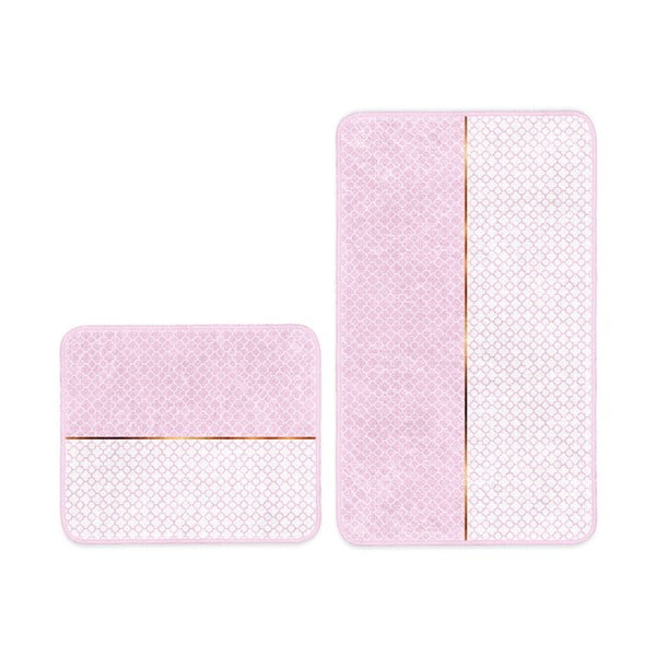Różowe dywaniki łazienkowe zestaw 2 szt. 100x60 cm – Minimalist Home World