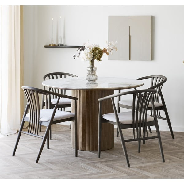 Okrągły stół z blatem w dekorze marmuru ø 120 cm Athens – House Nordic-image-1