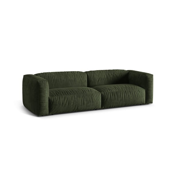 Zielona aksamitna sofa modułowa 240 cm Martina – Micadoni -image-1