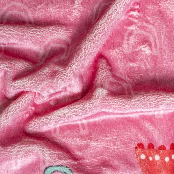 Różowy koc dziecięcy z mikrowłókna 140x110 cm Hola – Moshi Moshi-image-1